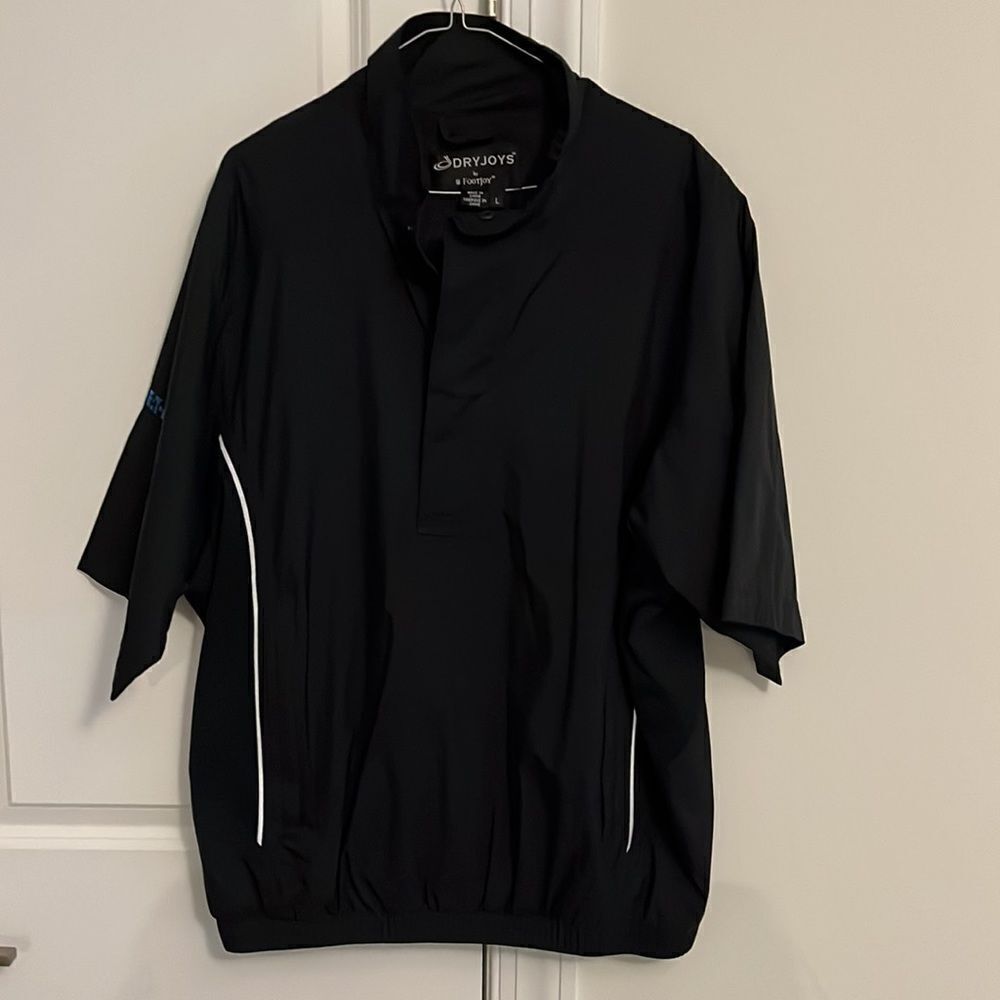 Black Dryjoys Waterproof Rain wear short sleeve Packable golf jacket-L Eaton